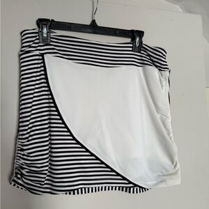 Swing Dish Striped Black & White Wrap-Front Women's Skirt